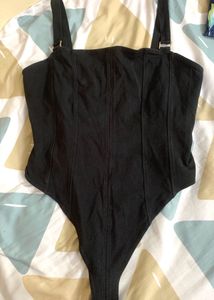 H&M black corset bodysuit