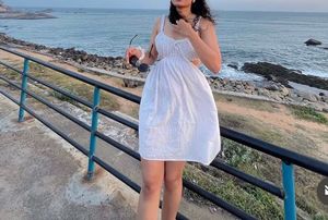 White Eyelet Mini Dress