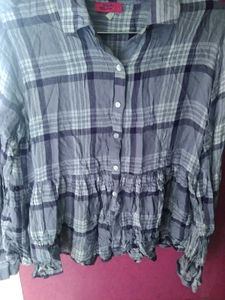 Plaid Ruffle Shirt