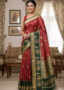 Elegant Red Silk Saree