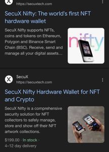Nifty SecuX NFT Wallet
