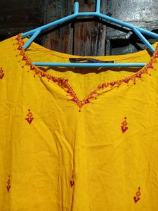 Rangmanch Yellow Embroidered Tunic