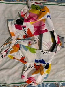 Funky Print Tie-Front Top