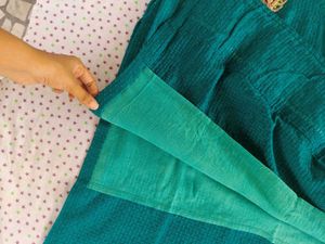 Teal Embroidered Kurti