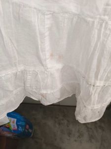 Pure Cotton White Full Flared Bohemian Shrug