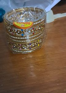 Golden  Bangles 2.4 And 2.6 Size