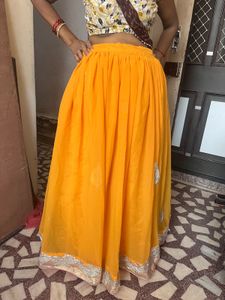 Orange Ethnic Skirt
