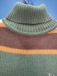 Pretty Multicoloured High Neck Cropped Sweater