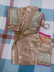 Rose Pink Georgette Saree With Pearls Border