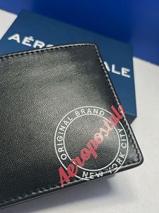 AUTHENTIC AEROPOSTALE BLACK GENUINE LEATHER WALLET