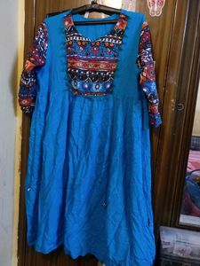 Blue Embroidered Dress