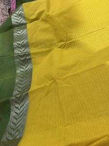 Elegant Yellow &amp; Green Saree
