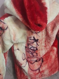 Fleece Hoodie - Red &amp; baby pink