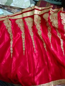 Red &amp; Gold Embroidered Lehenga