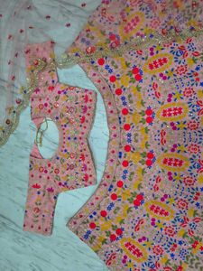 Floral Lehenga Choli with Unstitched Blouse