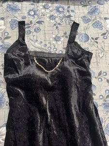 Black Velvet Midi Dress