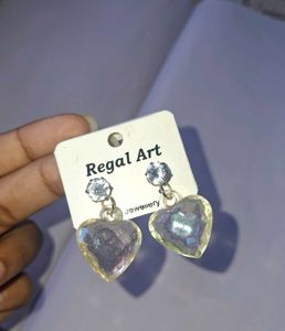 Heart Crystal Drop Earrings