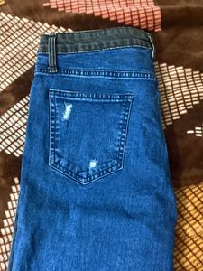 Dual Tone Ripped Look Jeans