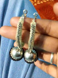 Silver Jhumka Earrings