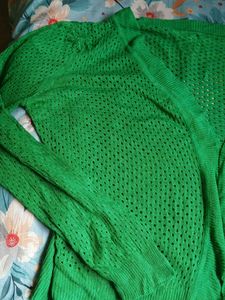 Green Cropped Cardigan