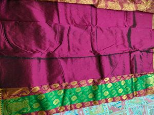 Maroon And Green Fancy Party Wear Saree