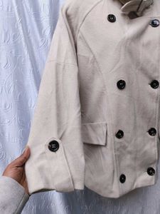 Elegant Beige Pea Coat