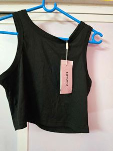 Savana Black Ribbed Tank Top