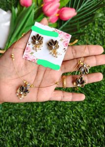 Lotus Necklace &amp; Earring Set