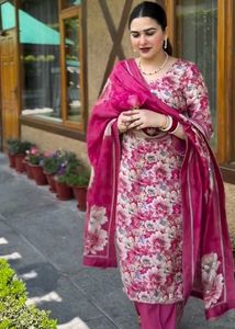 Floral Print Unstitched Suit