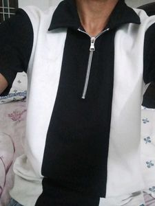 Stylish Black & White Polo T-Shirt