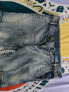 Blue Denim Vintage Cargo Pants