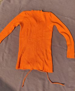 🧡 WINTER SALE🧡 Orange Ribbed Stretchable Sweater