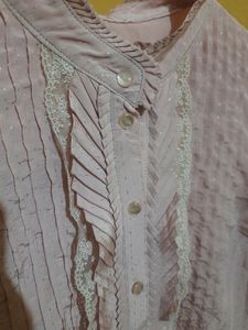 Pink- Mess Ruffled  Shirt