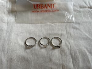 Urbanic Oxidised Silver Rings Combo Of 3