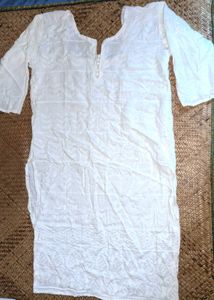 White Embroidered Kurti Top