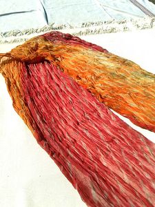 Red &amp; Orange Tie-Dye Duppta