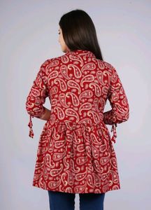 JAYRA TEXTILE Casual Printed Women Maroon Top
