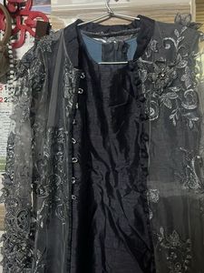 Elegant Black Embroidered Dress