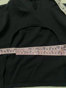 Cape Drop Shoulder Crop Top - Black