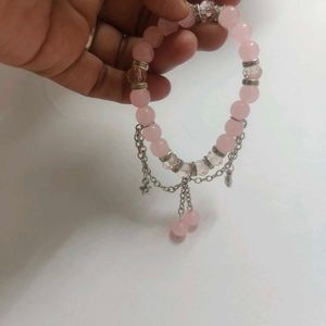 Pink fairy Beaded Charm Bracelet