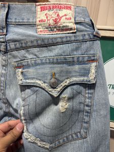 True Religion World Tour Washed Distressed Jeans