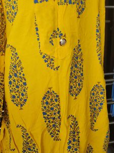 Yellow Printed Kurti