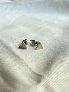 Silver colour triangle studs, earrings