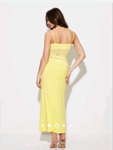 Yellow Mesh Maxi Dress