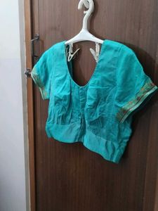 Silk Blouse With Zari Border