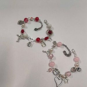 Beaded y2k Charm Bracelets - Set of 2