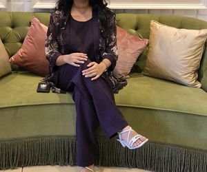 Purple cord set with floral jacket