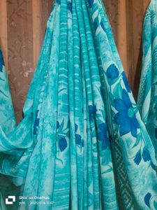 Floral Blue Saree