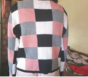 Zara Checkered Knit Sweater