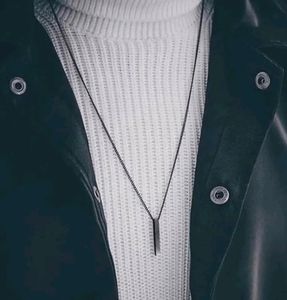 Stainless Steel BLACK Cuboidal Chain Pendant